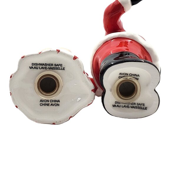 “Avon” Ceramic “Santa & Mrs. Claus” Interlocking Salt & Pepper Shakers – NEW - Picture 6 of 7
